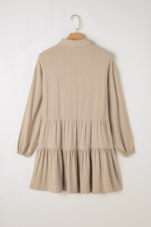 tiered-collared-neck-balloon-sleeve-shirt-dress OhSoStyled - Sophia's Style-16